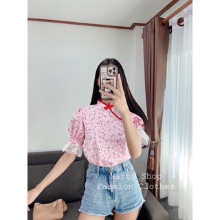 เสื้อคอจีน แต่งระบายแขนด้วยลูกไม้น่ารักสุดๆ🧧🏮