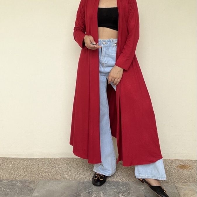[Cardigan Long] เสื้อคลุมยาวผ้าเรย่อน แขนยาวผ้านิ่มใส่สบายยืดเยอะ