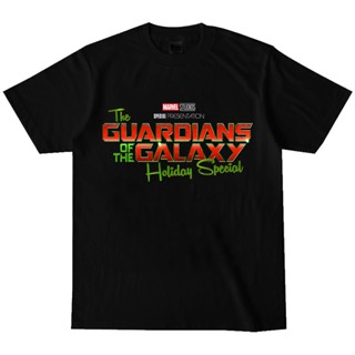 เสื้อยืด คอกลม พิมพ์ลายโลโก้ Guardians Of The Galaxy แฟชั่นสําหรับผู้ชาย และผู้หญิง มีสีดํา สีขาว