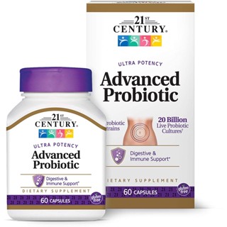 [ของแท้ 100%] 21ST CENTURY ADVANCED PROBIOTIC 20 BILLION LIVE PROBIOTIC 6 PROBIOTIC STRAINS 60 CAPSULES