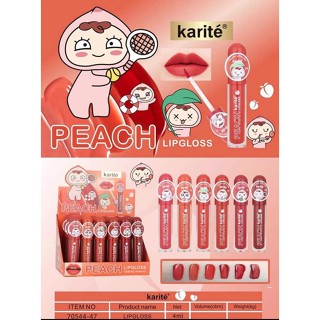 ⚡FLASH SALE⚡♡พร้อมส่ง 🍑Karite Peach Lipgloss No.70544-47🍑(24pcs in a box)