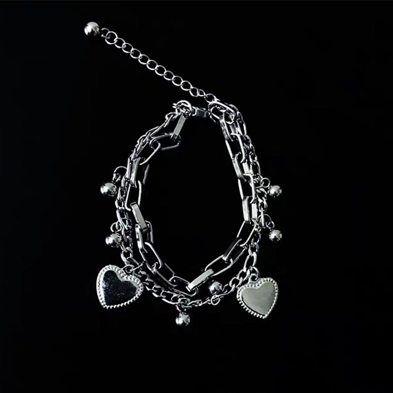 พร้อมส่งจากไทย ❣️ (ขC) สร้อยข้อมือแฟชั่น กำไลข้อมือโซ่ แฟชั่นสไตล์เกาหลีห้อยจี้หัวใจ - รูปที่ 6