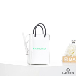 NEW BALENCIAGA PHONE BAG MINI WHITE CALF SHW