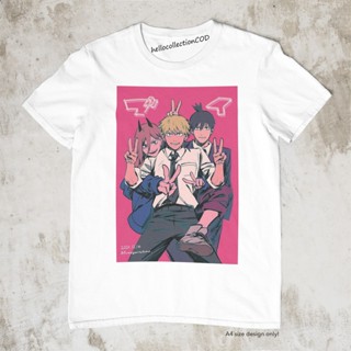 เสื้อยืดสีขาว Anime Shirt Chainsaw Man - Power Aki Denji Cute Anime Shirtเสื้อยืด เสื้อยืดสีพื้น_45