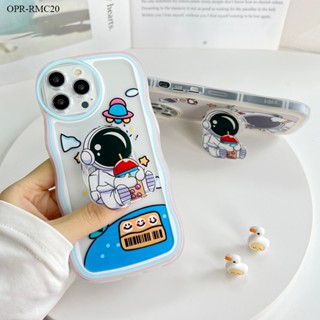 【ฟรี ที่วางโทรศัพท์】Realme C21 C21Y C25Y C20 C20A เคสเรียวมี สำหรับ Soft TPU Clear Case การ์ตูน Astronaut เคส เคสโทรศัพท์ เคสมือถือ เคสนิ่ม Big Wave Shockproof Cover