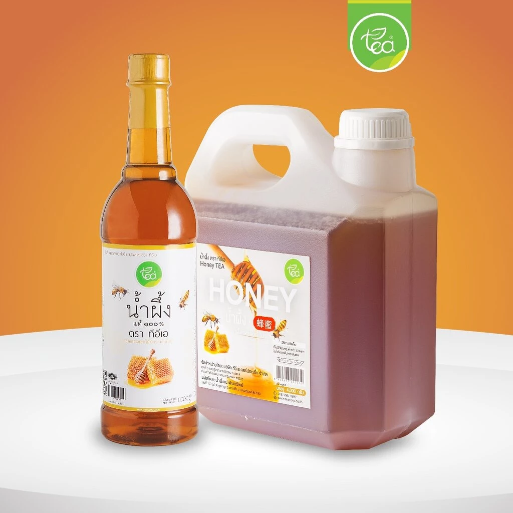น้ำผึ้งแท้ น้ำผึ้งเกสรดอกไม้ป่า Honey Syrup สำหรับเครื่องดื่ม ชา กาแฟ นมสด เบเกอรี่ ขนาด แบบขวด 1kg และ แกลอน 4kg