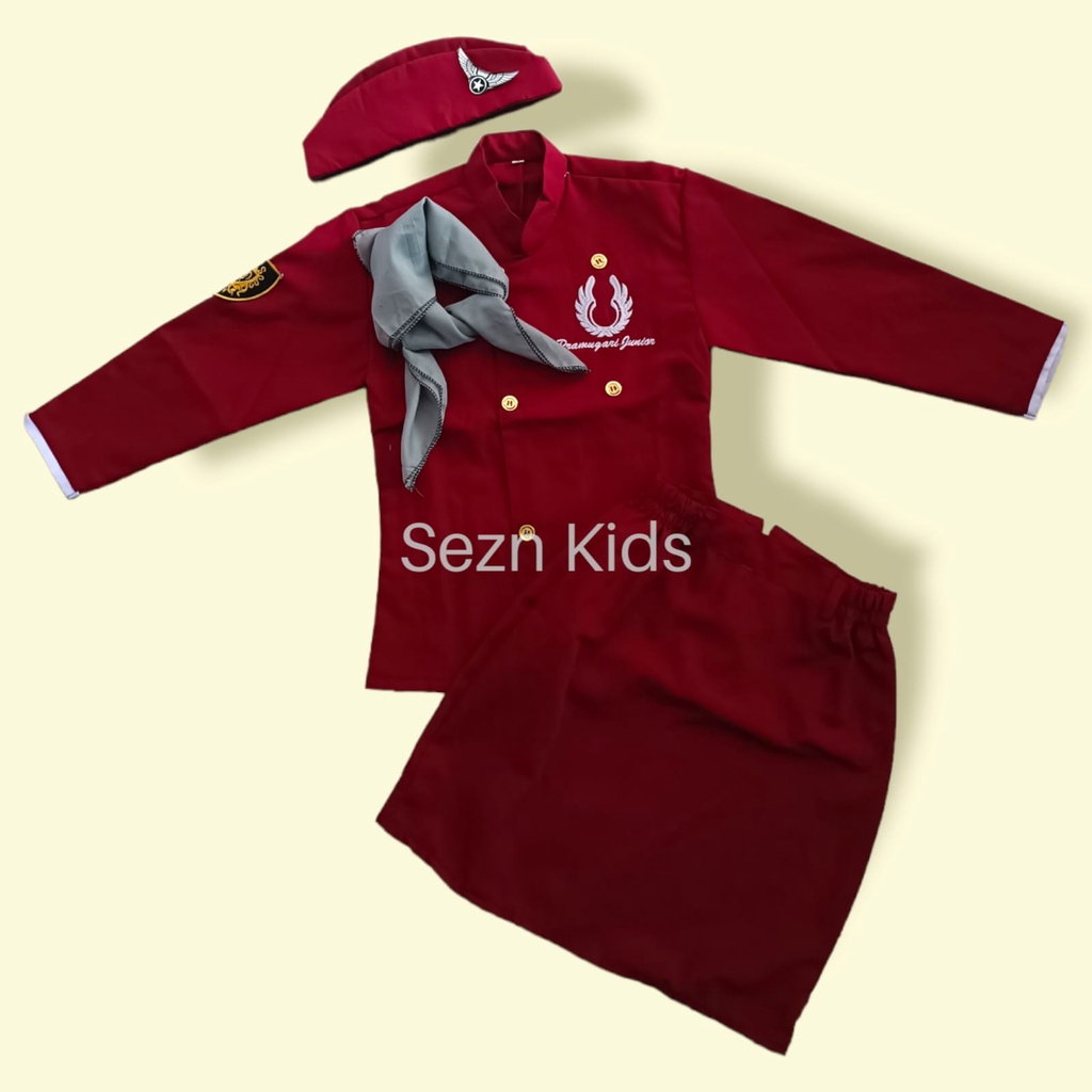 MERAH เสื้อเด็กรุ่น Maroon Red Junior Flight Attendant