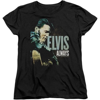 [COD] เสื้อยืดผ้าฝ้าย 100% พิมพ์ลาย Elvis Presley King Rock Always โอเวอร์ไซซ์ ของขวัญคริสต์มาส สําหรับ