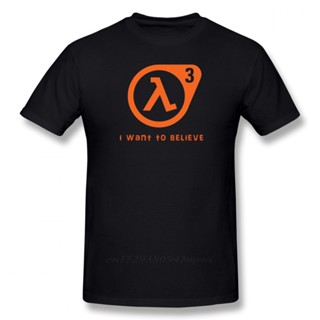 Half Life T Shirt Half Life 3 I Want To Believe T-Shirt 100% Cotton Cute Tee Shirt Basic Short Sleeve Man Tshirt