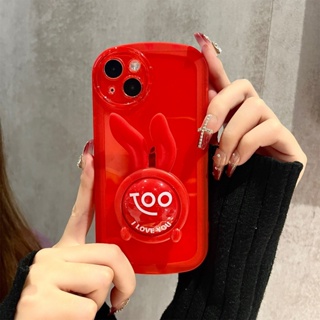 เคสป้องกันโทรศัพท์มือถือ ลายกระต่าย สีแดง หมุนได้ สําหรับ Huawei P20 P20PRO P30 P30PRO P40 P40PRO P50 P50PRO NOVA5T NOVA7 NOVA7SE NOVA8 NOVA9 NOVA9SE Y9S MATE20 MATE20PRO