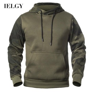 Ielgy เสื้อกันหนาวลําลอง มีฮู้ด ลายพราง ขนาดใหญ่ สําหรับผู้ชาย