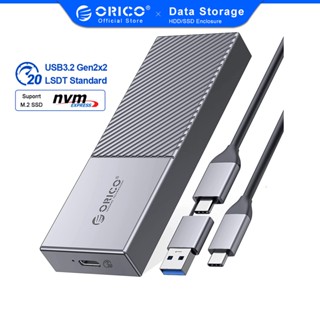 Orico อะแดปเตอร์อ่าน SSD 20Gbps USB C เป็น M.2 NVMe USB 3.2 Gen2x2 เป็น NVMe PCIe M-Key โซลิดสเตตไดรฟ์ อลูมิเนียม M2 รองรับ UASP Trim สําหรับ NVMe SSD