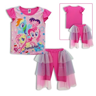 เสื้อกางเกงโพนี่ *ลิขสิทธิ์แท้* ผลิตในไทย My Little Pony ชุดเซ็ตเด็ก ผ้ามัน งานดิสนีย์แท้