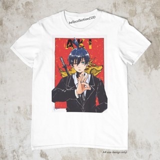 เสื้อยืดสีขาว Anime Shirt Chainsaw Man - Aki Red Cool Anime Shirtเสื้อยืด เสื้อยืดสีพื้น_21