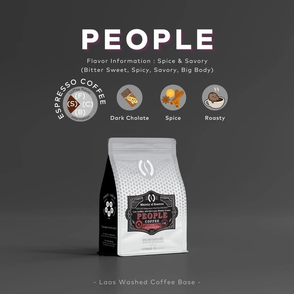 เมล็ดกาแฟ Espresso คั่วเข้ม Chocolate Caramel Nutty ชงนมอร่อย | People by Ministry of Roasters