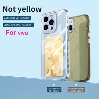 เคสซิลิโคนใส พร้อมช่องใส่บัตร กันกระแทก สําหรับ Vivo Y22 Vivo V25 Y77 5G Y02S Y16 Y35 V25e Y22s V25 Pro 5G