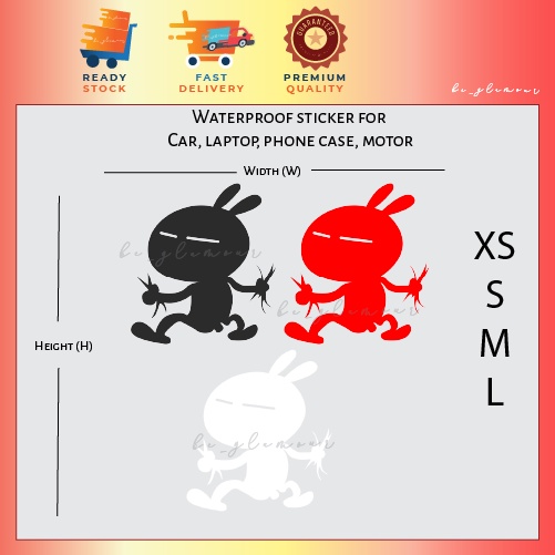 [D1] TUZKI สติ๊กเกอร์สะท้อนแสงตลก stiker Kereta มอเตอร์รถยนต์กันน้ํา เคสโทรศัพท์รูปลอก