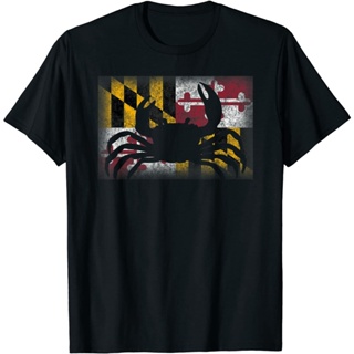 เสื้อยืด พิมพ์ลายธง Maryland น่ารัก เหมาะกับของขวัญ ของที่ระลึก ไซซ์ Xs - 3Xl