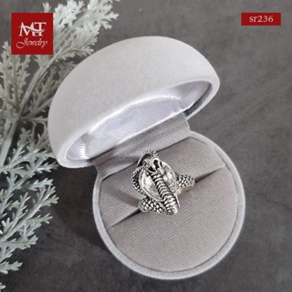 MT แหวนเงินแท้ งูจงอาง งานรมดำ ไซส์: 55 Solid 925 Sterling Silver Ring (sr236) MT Jewelry มณีธารา