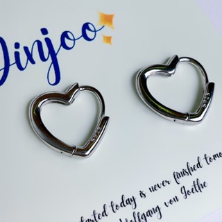 Jinjoo✨ พร้อมส่ง ต่างหูห่วงหัวใจ ปลายมน ขนาด 1 ซม. น่ารัก ดีไซน์แปลกใหม่ เก๋ๆ