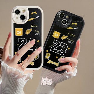 เคสโทรศัพท์มือถือ TPU แบบนิ่ม ลายฉลากหมายเลข 24 23 N.B.A La.kers Kobe James สําหรับ IPhone 6 6s 7 8 Plus 11 13 12 14 Pro MAX XR 14 Plus X XS MAX SE 2020