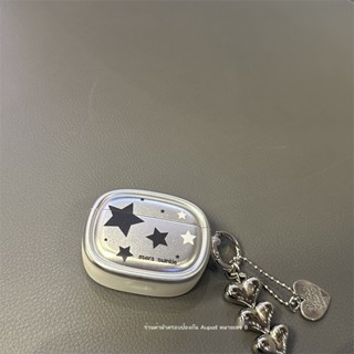 ☎☾✾Simple ins silver star เหมาะสำหรับ Apple ไร้สายบลูทูธ รุ่นที่ 2 รุ่นที่ 3 เคสป้องกันหูฟัง airpods pro