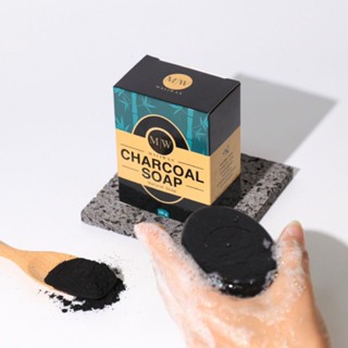 [ MALIWAN ] Charcoal Soap สบู่ชาโคล รักษาสิว ทำความสะอาด ล้ำลึก