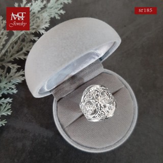 MT แหวนเงินแท้ ดอกไม้ ฉลุลาย ไซส์: 52, 54 Solid 925 Sterling Silver Ring (sr185) MT Jewelry มณีธารา