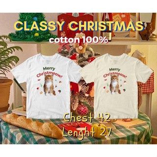 【2023】Classy Christmas เสื้อยืดสกรีนลายคริสมาสต์ โอเวอร์ไซส์ สุดน่ารัก