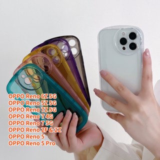 เคสโทรศัพท์มือถือแบบนิ่ม ใส ผิวด้าน กันกระแทก สีแคนดี้ สําหรับ OPPO Reno 6Z Reno 7Z Reno 5Z Reno 7 Reno 5 Pro Reno 2F OPPO Reno 2Z