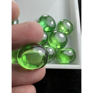 Synthetic Cubic zirconia Emerald Green cab Oval 15x13mm- 25cts