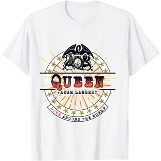 Adult Clothes Queen &amp; Adam Lambert Live Around The World Star T-Shirt