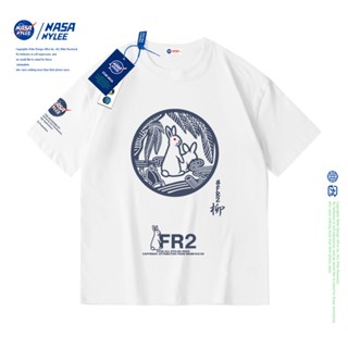 เสื้อยืดแขนสั้น ผ้าฝ้าย พิมพ์ลาย NASA NYLEE FR2 แฟชั่นฤดูร้อน สําหรับผู้ชาย และผู้หญิงเสื้อยืด _36