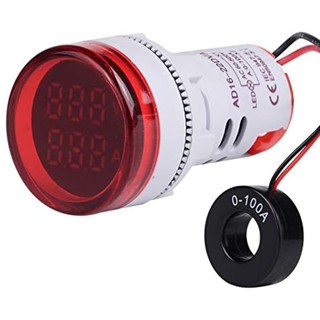 Voltmeter/current meter วัดแรงดัน กระแส AC 220V LED mini voltmeter power indicator signal light small number display ...