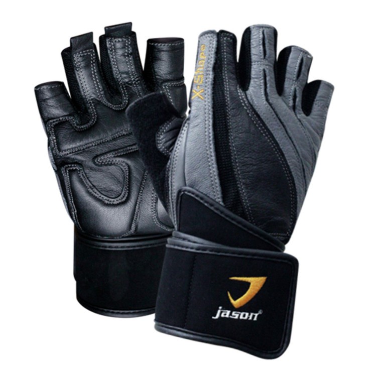 ่JASON FITNESS GLOVES ถุงมือฟิตเนส รุ่น X-SHAPE (ไซส์ L) - สีดำ/เทา ตำหนิ