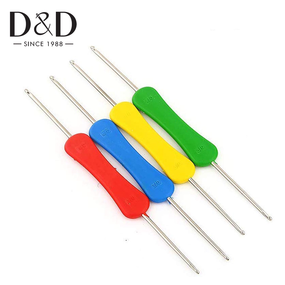 ชุดเข็มถักโครเชต์ แบบสเตนเลส ปลายคู่ DIY สําหรับถักโครเชต์ 1 ชิ้น
