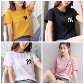 เสื้อผู้ชายเท่ เสื้อคนอ้วนผญ ผู้หญิงเกาหลี NY Unisex Tshirt Top w9R เสื้อครอปสายฝอ เสื้อยืดผู้หญิง_10