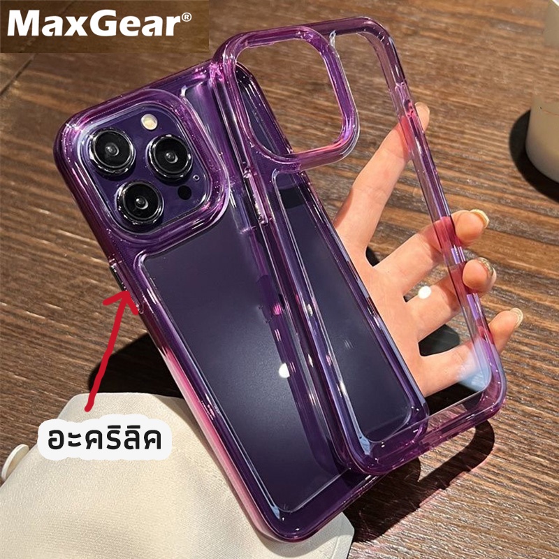 จัดส่งทันที Space อะคริลิค หลังแข็ง เคสไอโฟน iphone 11 12 13 14 pro promax เคสใส สีม่วงเข้ม