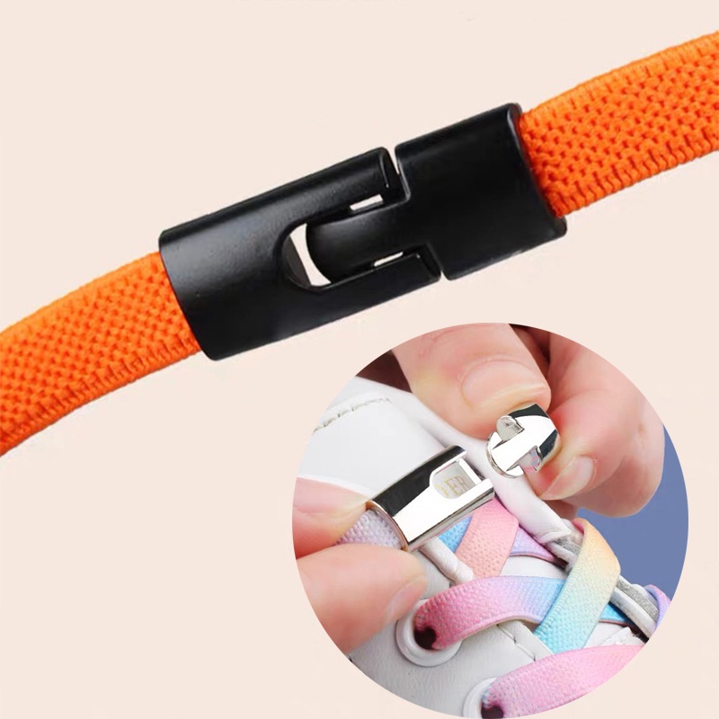 ไม่มีเข็มกลัดโลหะลูกไม้ / เชือกถักผ้าฝ้าย 1M เชือกผูกกับหัวเข็มขัดคงที่ / Lazy Laces ซ่อมชิ้นงาน / อุปกรณ์รองเท้า / พื้นที่รองเท้าผ้าใบ / รองเท้าวิ่ง Laces