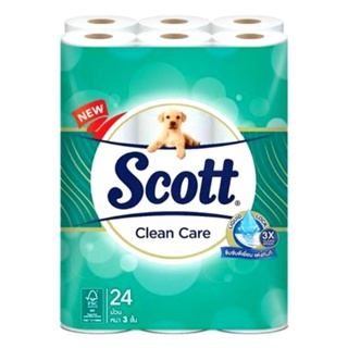 Scott Clean Care สก๊อตต์ คลีนแคร์ กระดาษชำระ หนา 3 ชั้น ยกแพ็ค 24 ม้วน/ Tissues