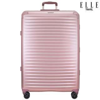 ELLE Travel Ripple Collection, Large 28" Luggage,  100% Polycarbonate (PC), Secure Aluminum Frame, Rose Gold