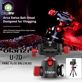 Ulanzi U-70 Pano Vlog BallHead 360 With Cold Shoe หัวบอลอลูมิเนียม ใช้กับ ขาตั้งกล้อง , ขาตั้ง , ไม้เซลฟี่