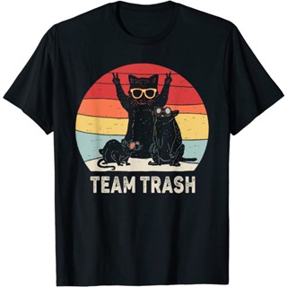 Adult T-Shirt Vintage Team Trash Opossum Raccoon Rat Animals Garbage T-Shirt