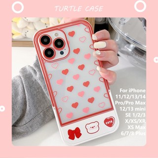 [พร้อมส่ง] เคสป้องกันโทรศัพท์มือถือ ลายการ์ตูนหัวใจ สําหรับ Apple iPhone 14 13 12 11 promax XS XR xsmax se2020 6 7 8plus mini