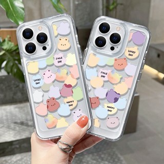 เคสโทรศัพท์มือถือใส ลายการ์ตูนหมี กระต่าย หลากสี สําหรับ Samsung Galaxy A73 A54 A53 A34 A33 A23 A14 A13 A04S 4G 5G