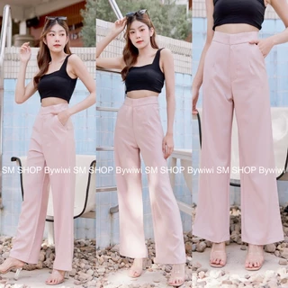 🌈รุ่น N1 🌈 กางเกงทรงขากระบอกใหญ่ ตะขอหน้าซิปหน้า เอวสูง ผ้าฮานาโกะ - ผ้านาโน พร้อมส่ง S - 2XL มีเก็บปลายทางนะคะ