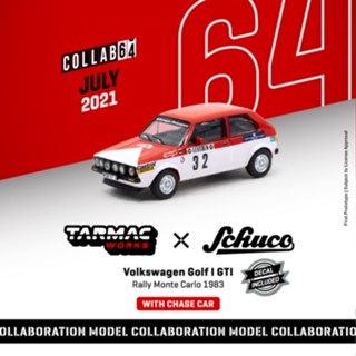 Tarmac Works 1/64 COLLAB64 Schuco X Tarmac VW Golf 1 GTI Rally Monte Cario 1980 (แพ็คแขวน)