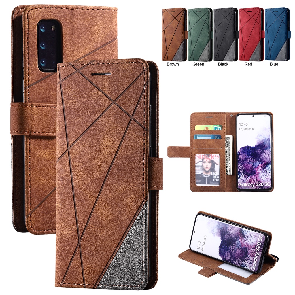 เคสฝาพับ เคสเปิดปิด Case for iPhone 15 Pro 14 13 mini 12 7 8 6 6s Plus SE 2020 2022 X XR XS Max เคสโทรศัพท์หนัง TPU นิ่ม ฝาพับ พร้อมช่องใส่บัตร Splice Leather Case Flip Cover Wallet With Card Slots Holder Hand Strap Lanyard  ฝาพับหนัง