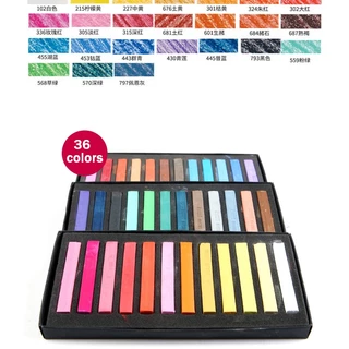 Marie's Dry Masters Pastel Stick Crayons 12/24/36/48 สีศิลปะจิตรกรรมชุดชอล์กสีผงหมึกดินสอสี / แปรงนักเรียนวัสดุ