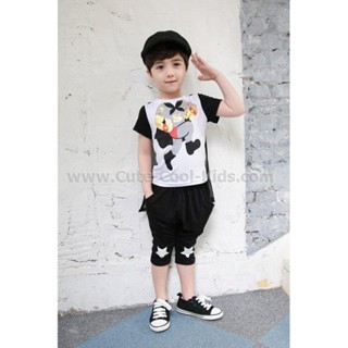 STPB-695 ชุดเซ็ทเด็กผู้ชายแขนสั้นขาสั้น ลายSuper Hero S.Size-100 (3-4Y)